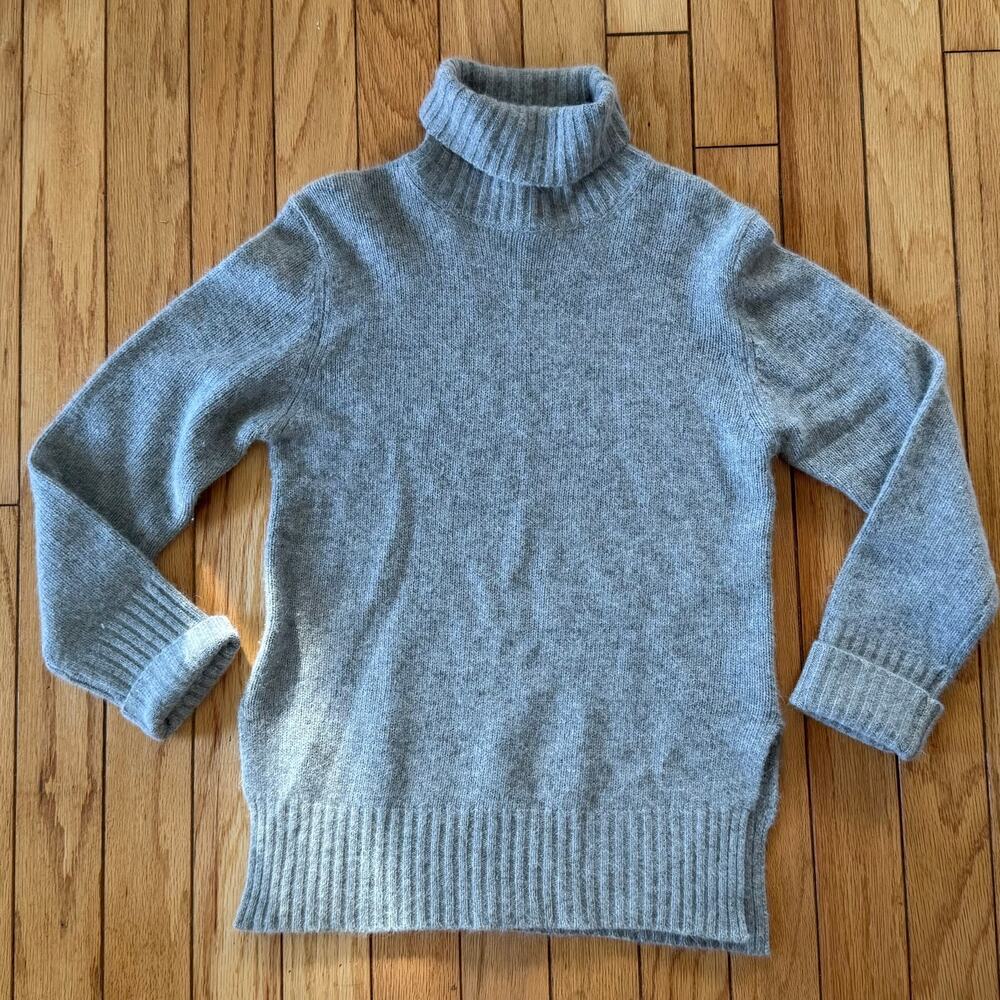 Vintage Rosanna Angora Lambswool Turtleneck Sweater Heather Gray Small